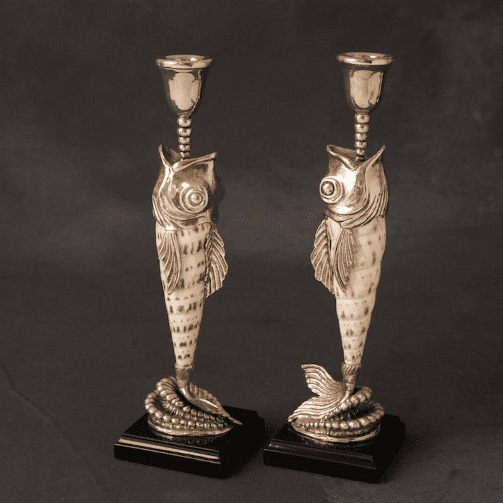 Tambasakan Silver Fish Candle Holder